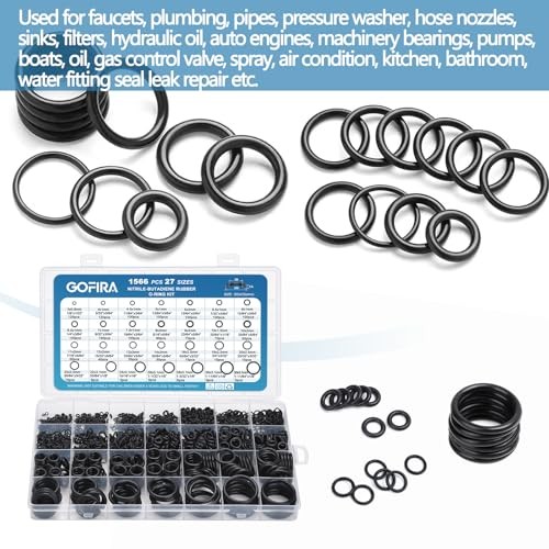 O-Ring O Rings Assortment Kit 1566Pcs 27 Sizes Nitrile Rubber 27 Size/1566 Pcs