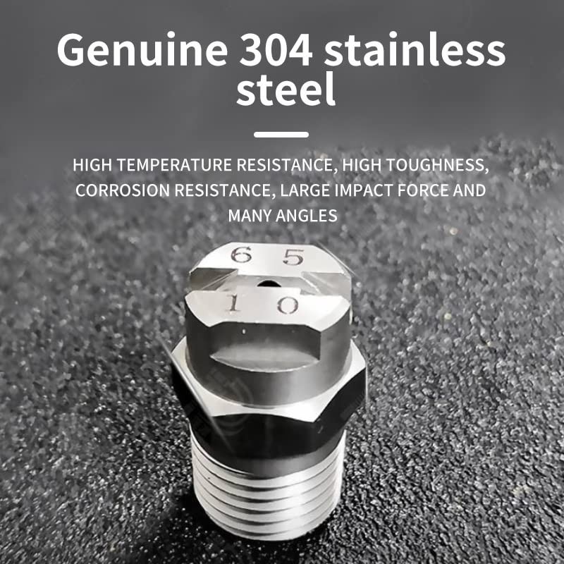 Stainless Steel 1/4BSPT High Pressure Spray Fan Washer Nozzle Tip 65 Degree O…