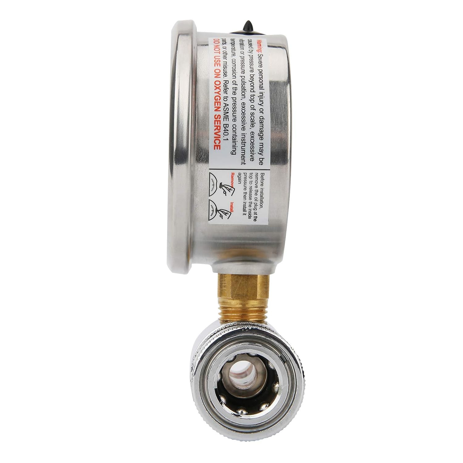 2-1/2″ Pressure Washer Pressure Gauge Kit, 3/8 Inch Quick Connect, 5000 Psi Pres
