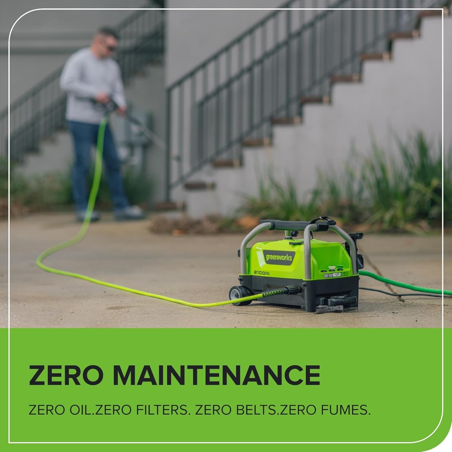 High-Performance 2100 PSI Corded Pressure Washer with 25-Foot Hose & Accessories