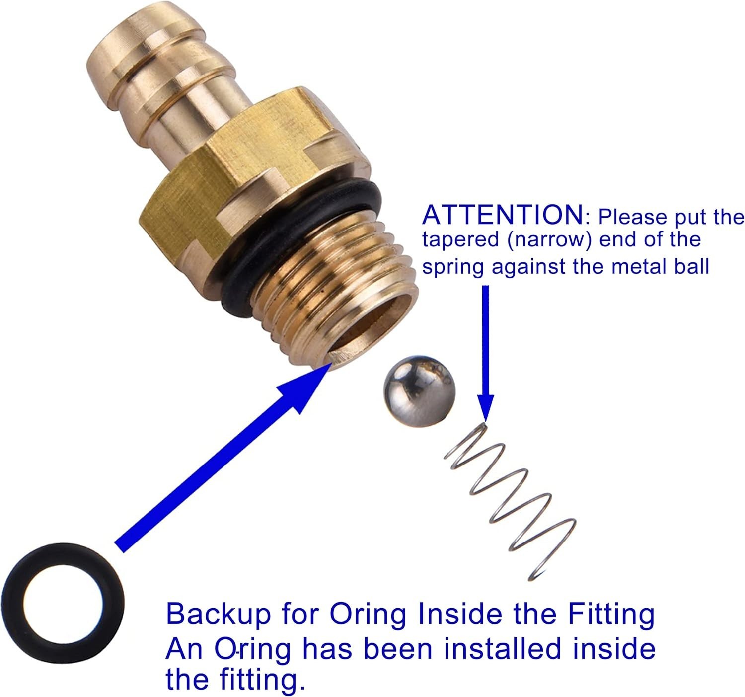 Replacement Chemical Injector Set for Pressure Washer Pumps – Brass Construction