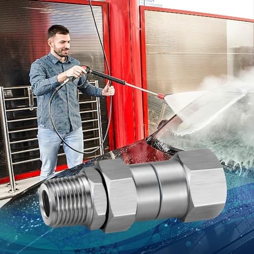 2 PACK Pressure Washer Swivel 3/8″ NPT Stainless Steel, 360° Rotating Kink Free