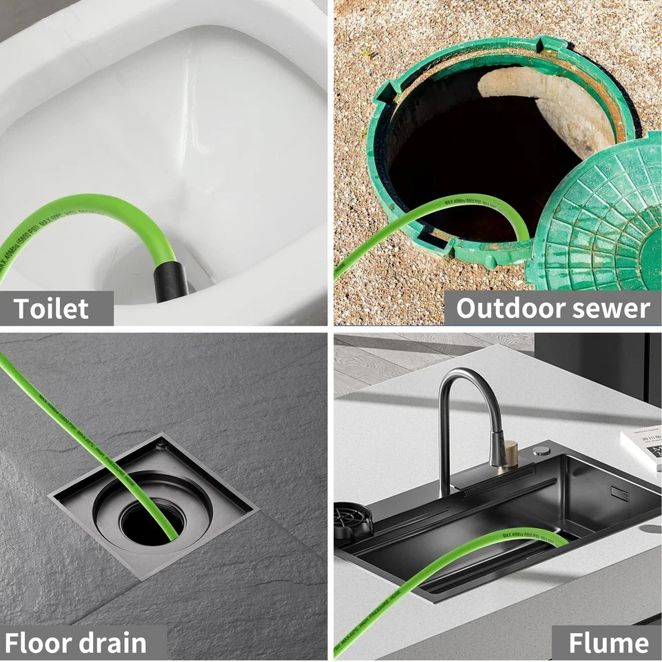 Selkie Pressure Washer Sewer Jetter Kit – 100ft X1/4 Hydro Drain Jetter Cleaner