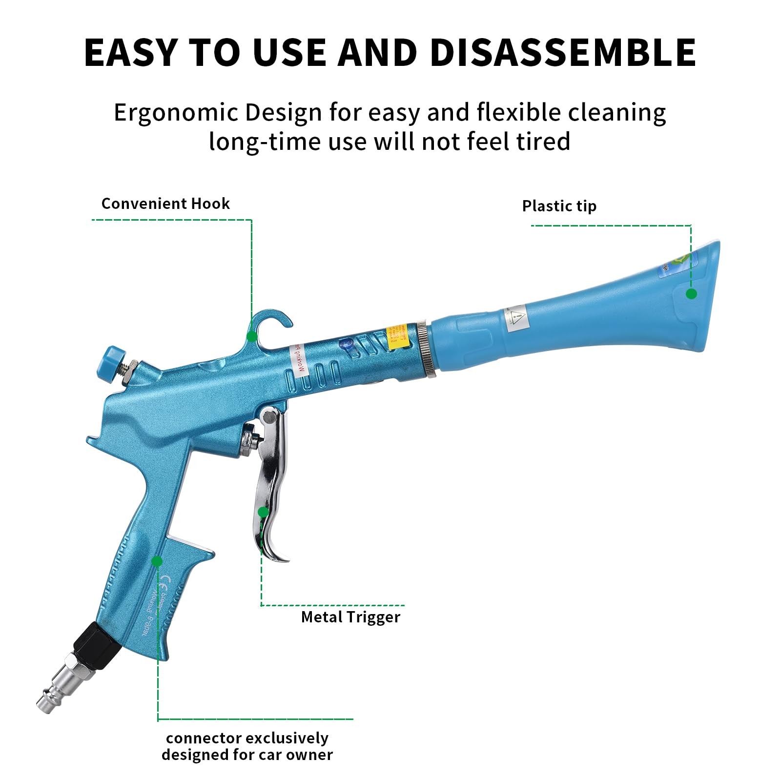 GOCCIDA Tornado Dry Car Cleaning Gun Detailing Interior Dryer Air Blow Gun fo…