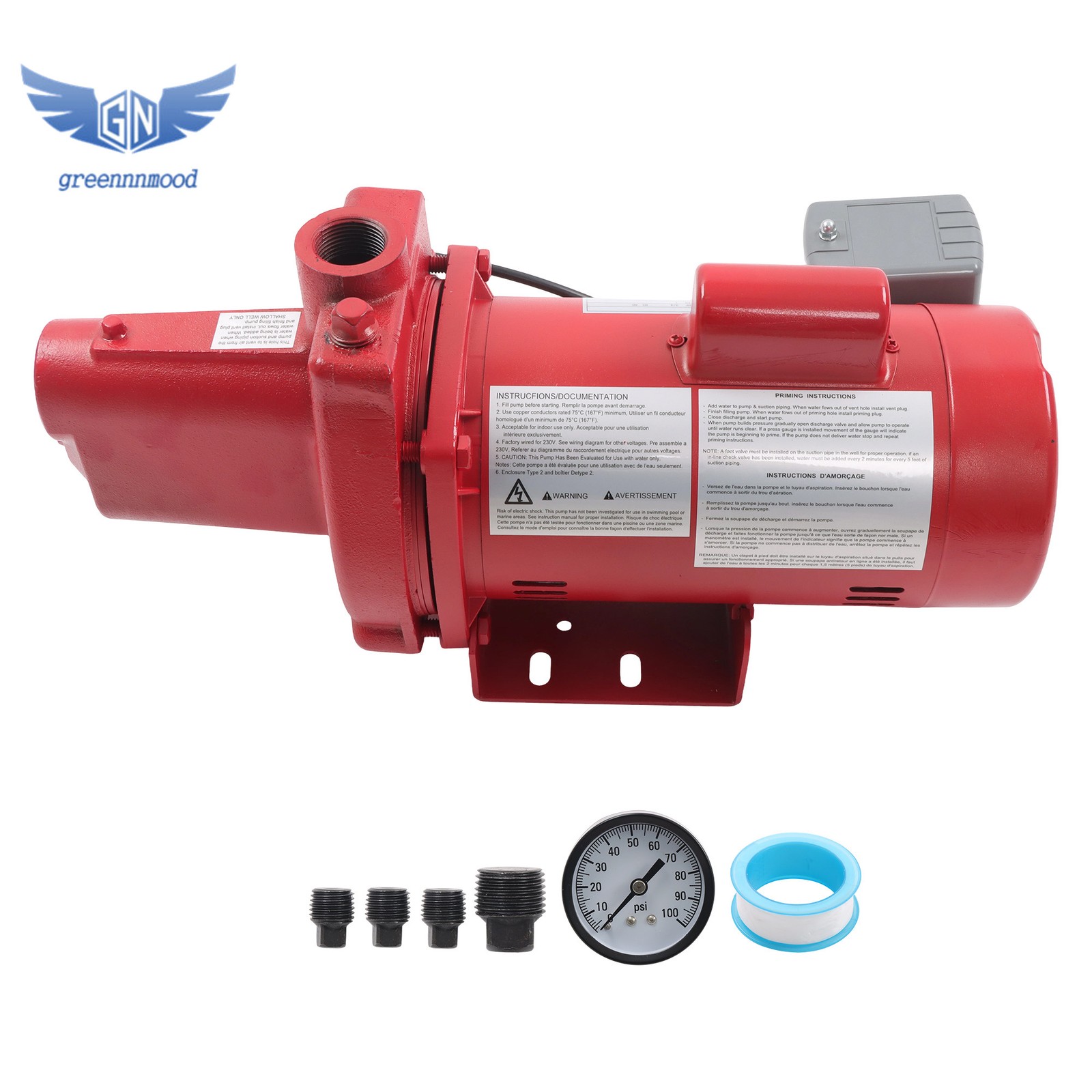 Premium Cast Iron RJS-75-PREM 3/4 HP 16 GPM Shallow Well Jet Pump 115/230 Volt
