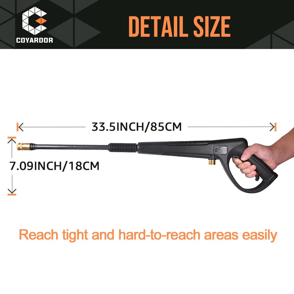 Pressure Washer with Extension Wand & 5 Spray Nozzle Tips, M22-14mm & M22-15m…