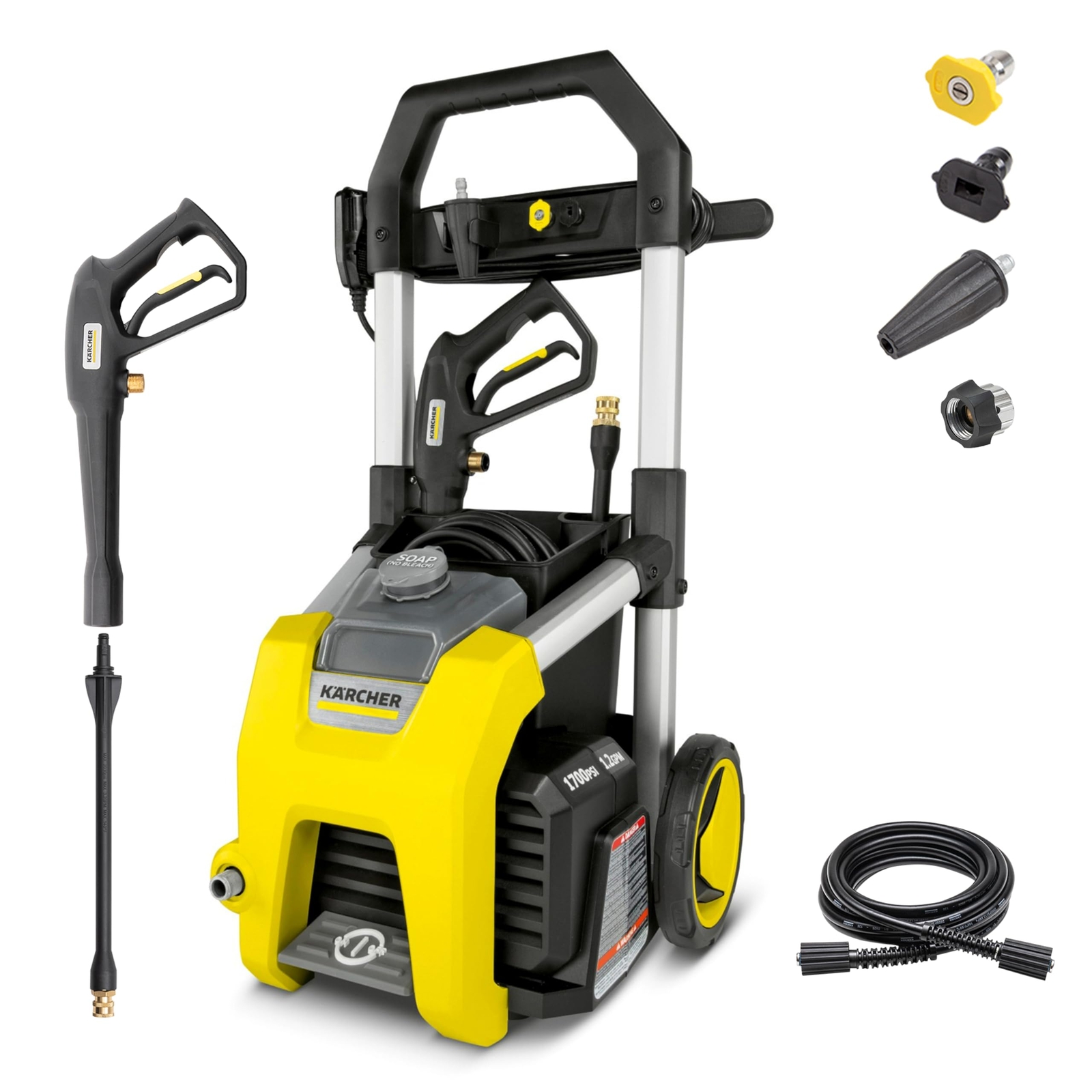 Kärcher K1700 Electric Pressure Washer, 3 Spray Nozzles, Detergent Tank,1.2 GPM