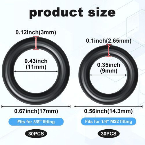 60pcs Thickened O-Rings Power Pressure Washer Replacement for 1/4 inch, 3/8 inch