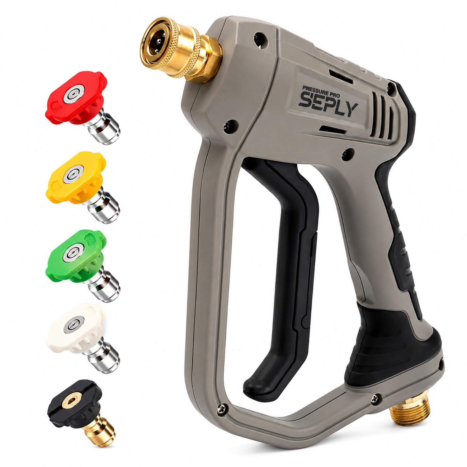Pressure Washer Gun 5000 PSI Heavy Duty Short Gun with 5 Nozzle Tips M22-14mm