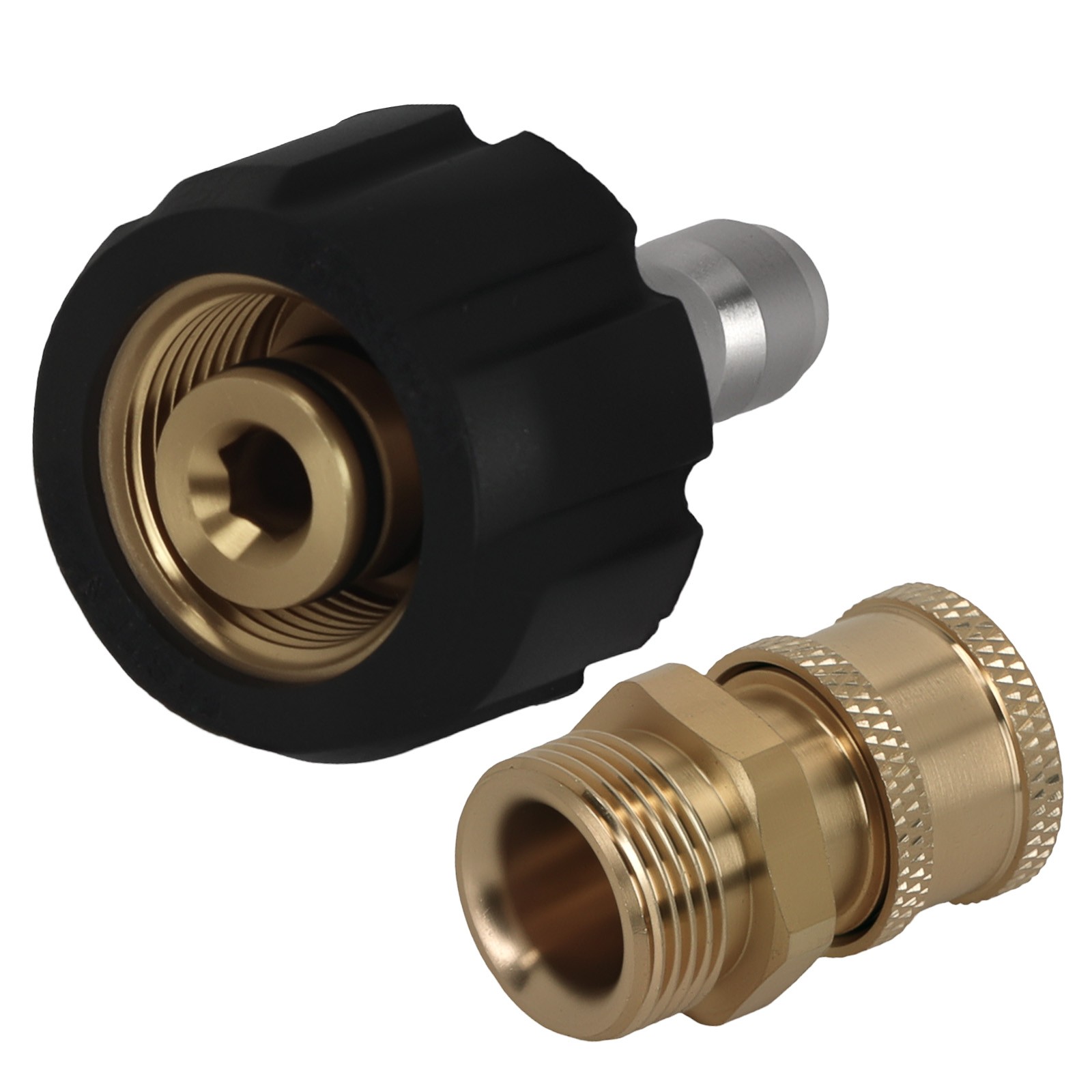 2 Pcs M22-14mm Female to 1/4″ Quick Connect Male Pressure Washer Adapter 5000PSI