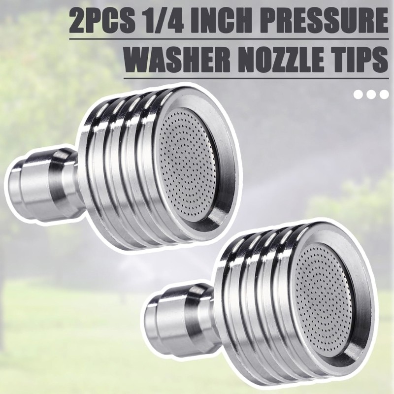 2Pcs Stainless Steel Shower 1/4inch Quick Connection Wash Car Garden Cleaning