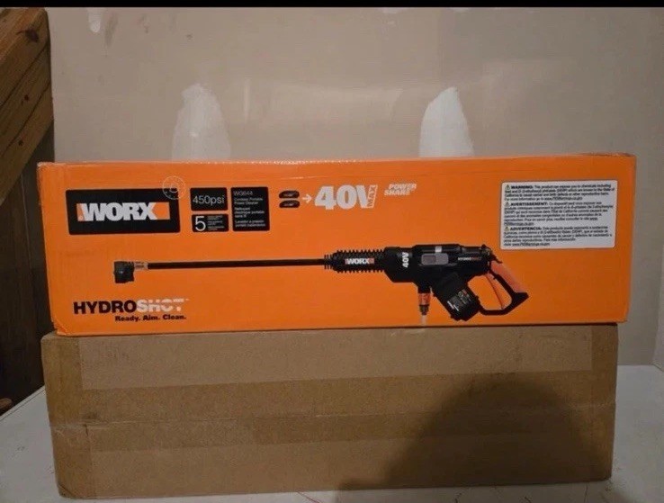WORX HYDRO SHOT Portable Power Washer, Cleaner. 20Volt. WG629.1 With Battery.