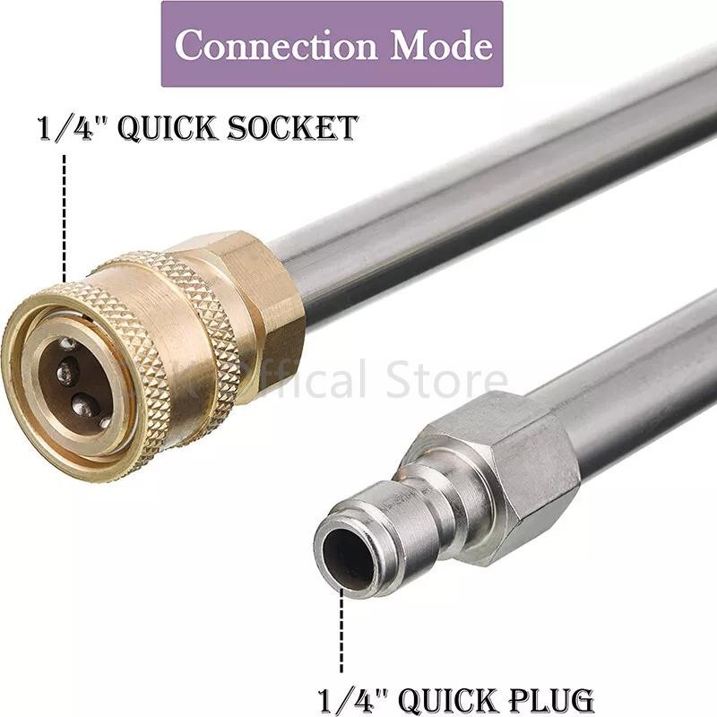 2pc Pressure Washer Extension Wand 32in 1/4 Quick Connect Spray Lance Rod Set