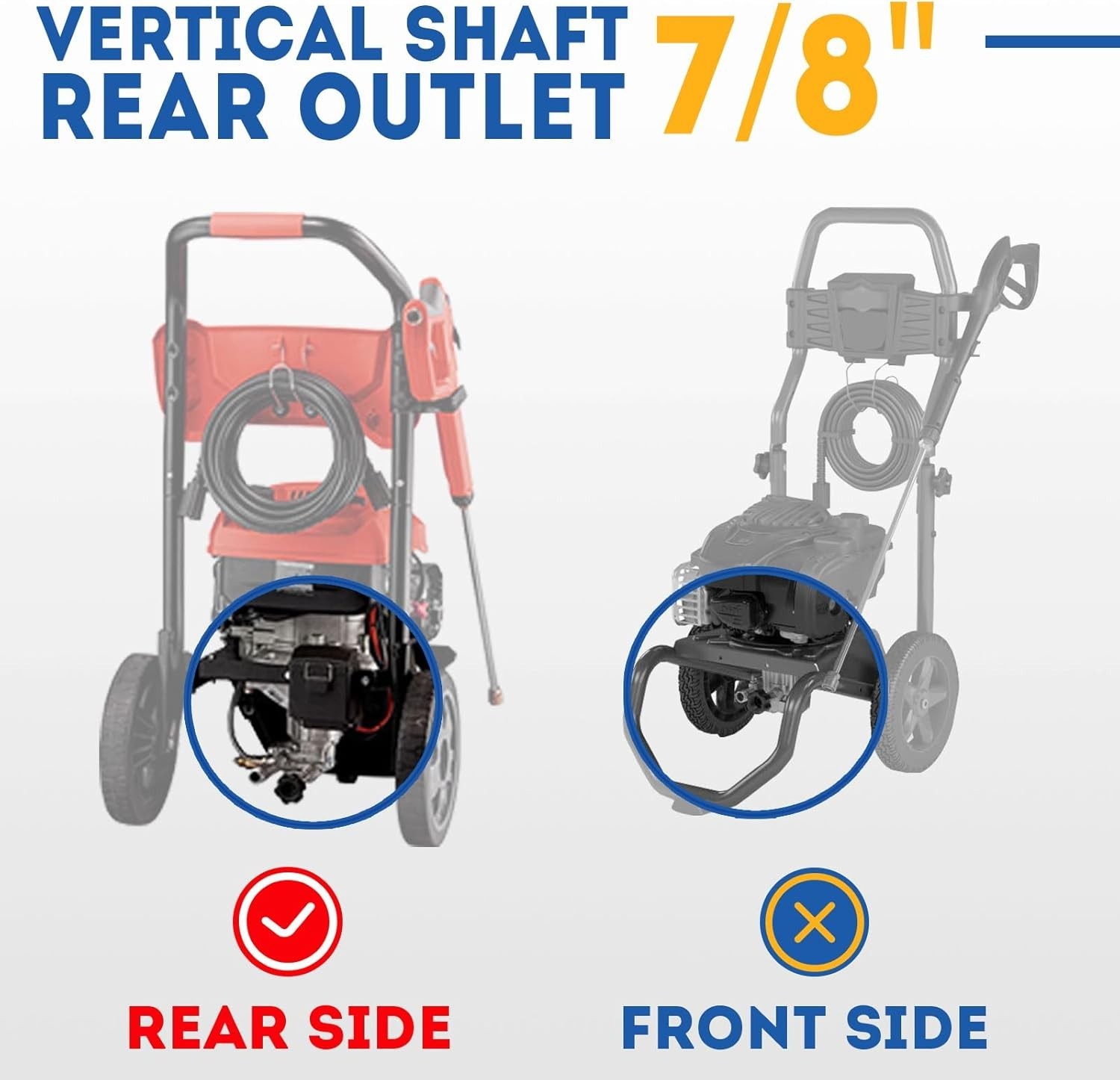 TOOLCY 3200 PSI 7/8″ Vertical Pressure Washer Pump 2.5 GPM for Simpson, Ryobi