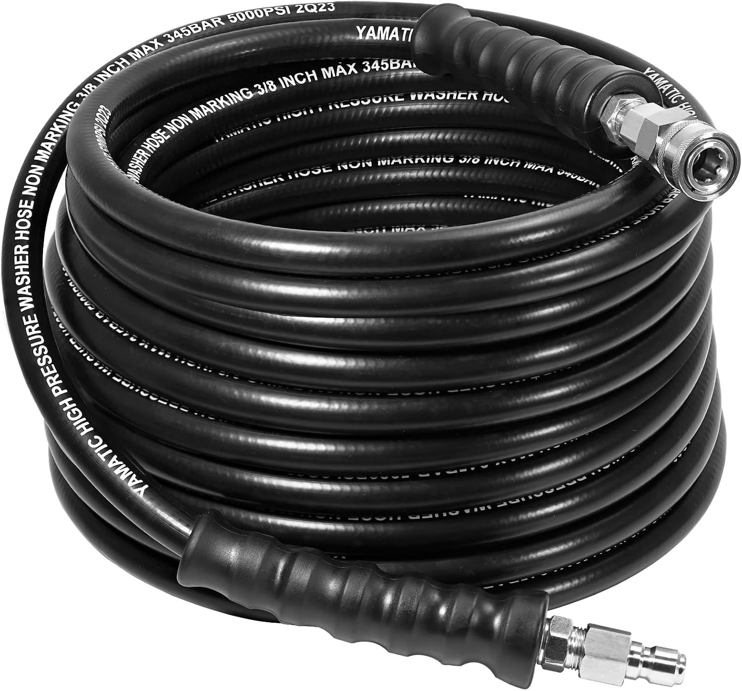 Heavy-Duty 50FT Pressure Washer Hose – 5000 PSI, Rubber & Steel Construction