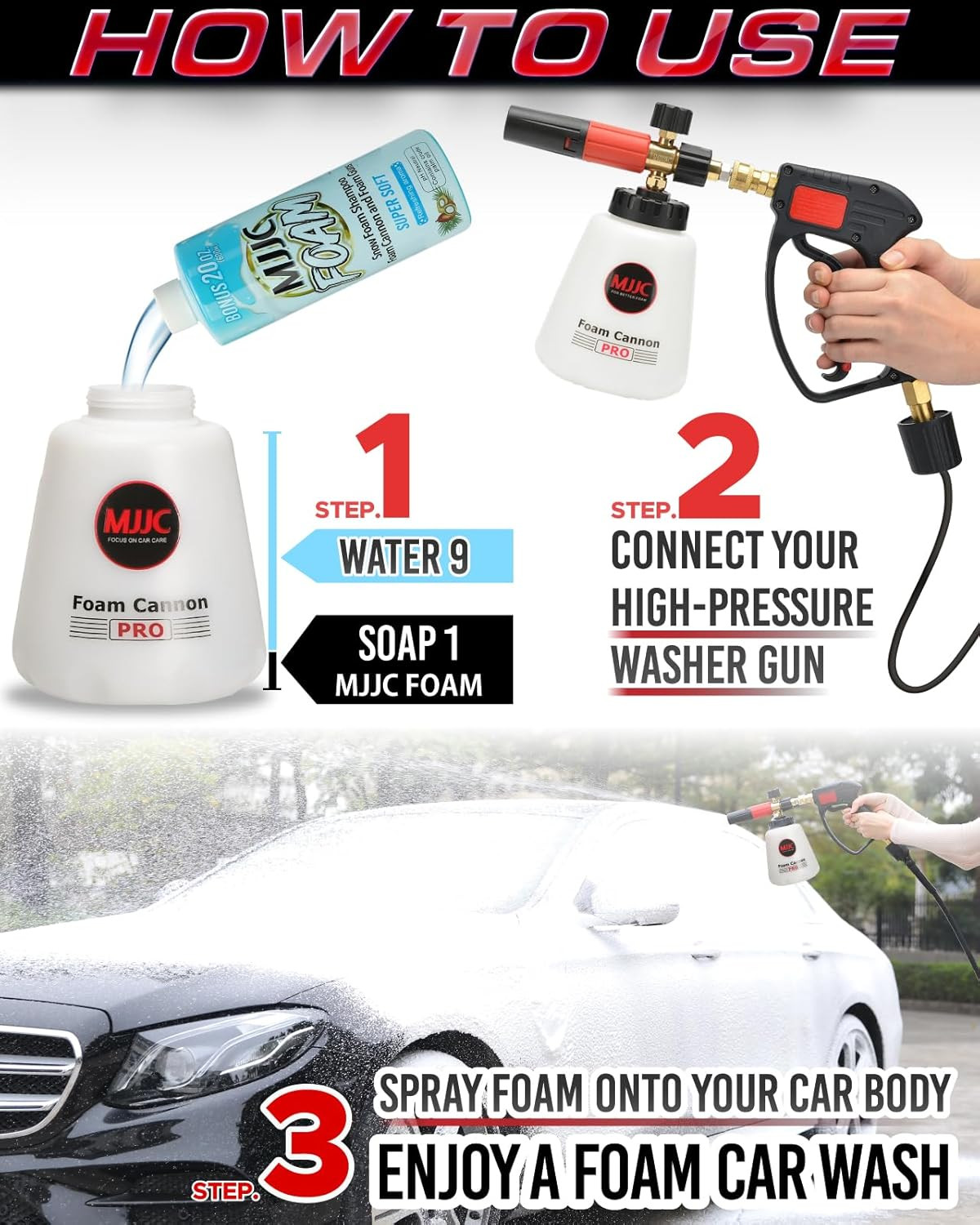 Foam Cannon Pro V2.0 (Thicker Snow Foam Technology) with 1/4 Inch Quick Connecto