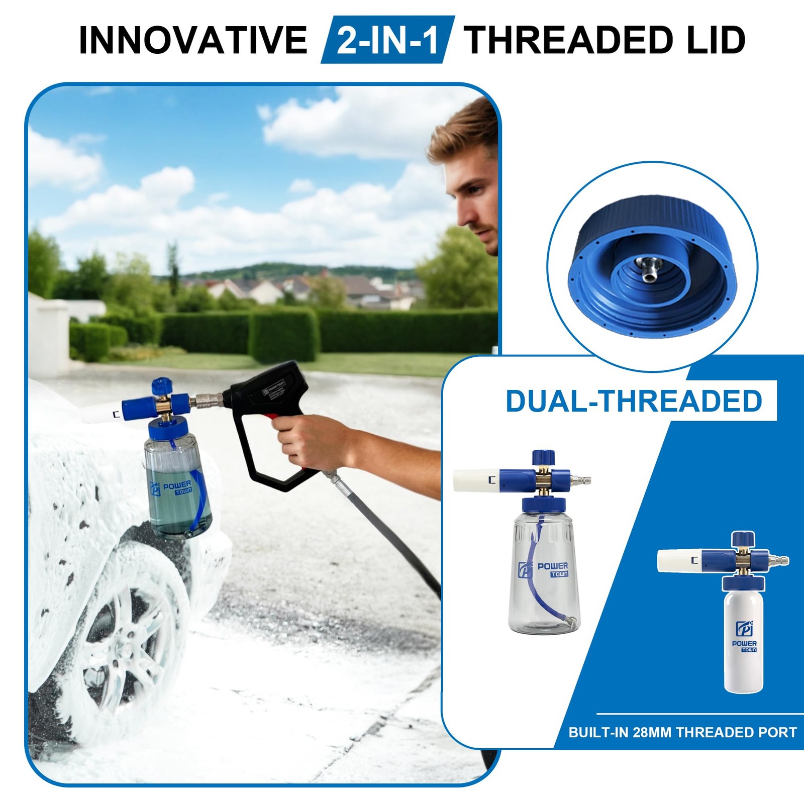 Foam Cannon Pro, Wide Mouth Soap Cannon for Power Washer, Car Wash High Press…