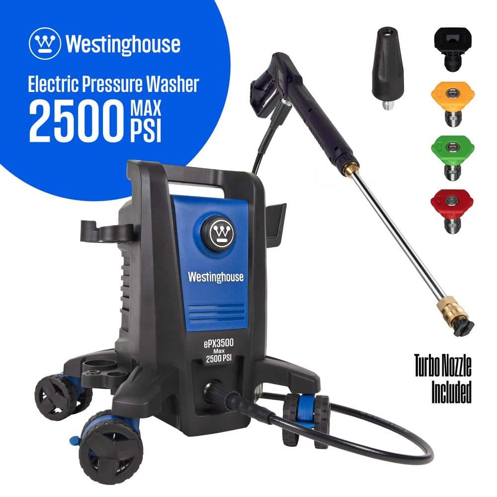 2500 Max PSI 1.76 Max GPM Cold Water Electric Pressure Washer with Anti-Tippi…