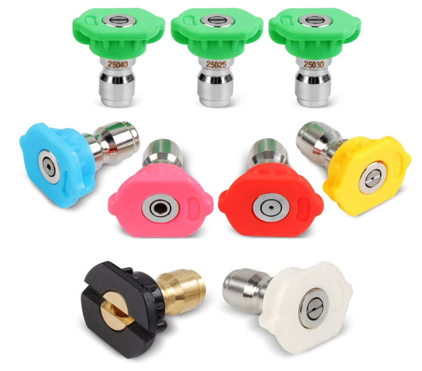 9-Pack Pressure Washer Tips, 4000 PSI-5000 PSI Multiple Degrees Pressure Washer