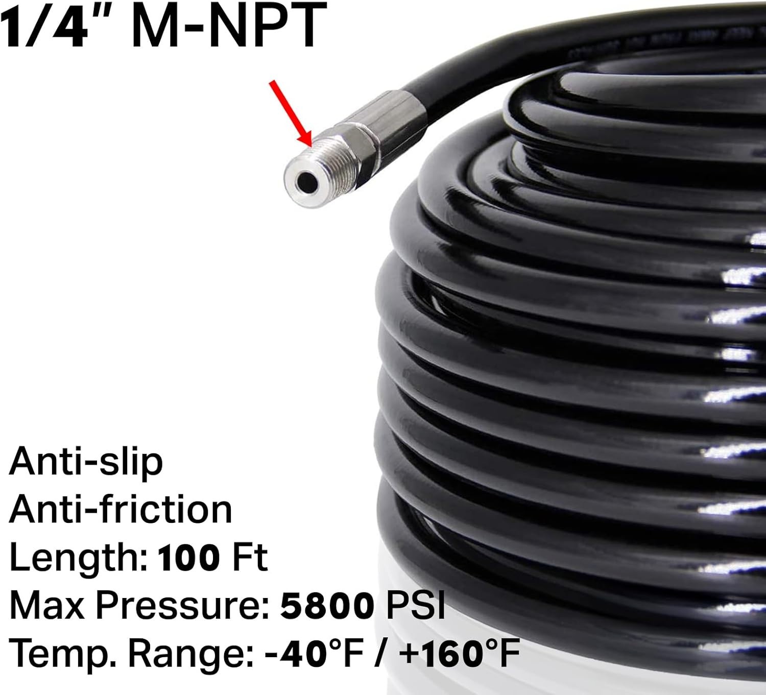 Pressure Washer Sewer Jetter Kit 100 ft Hose Nozzle Replacement