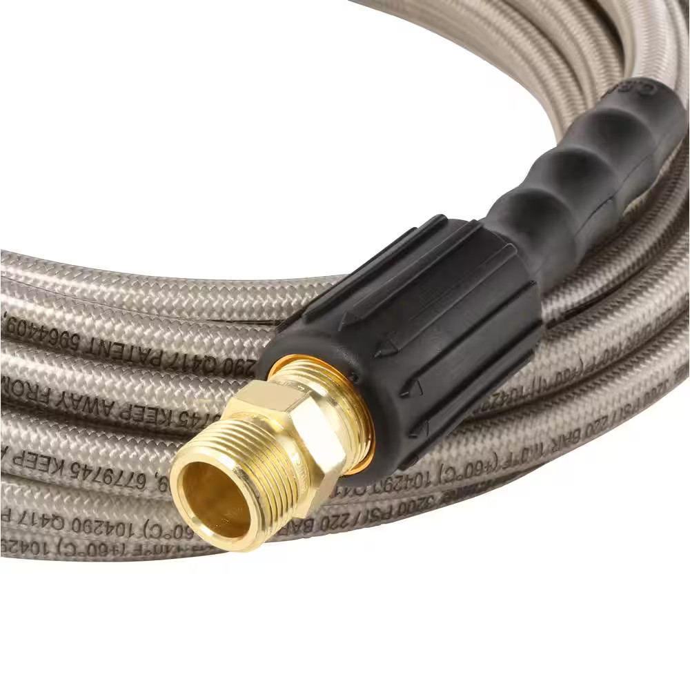 Pressure Washer Hose 25 ft 1/4 Inch 3200 PSI M22 Compatible Flexible Kink Free
