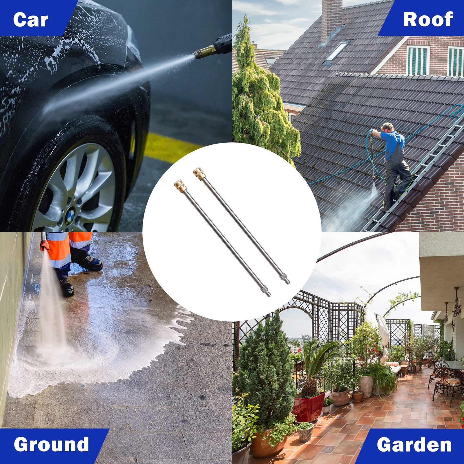 2 Pack Pressure Washer Extension Wand Quick Connect