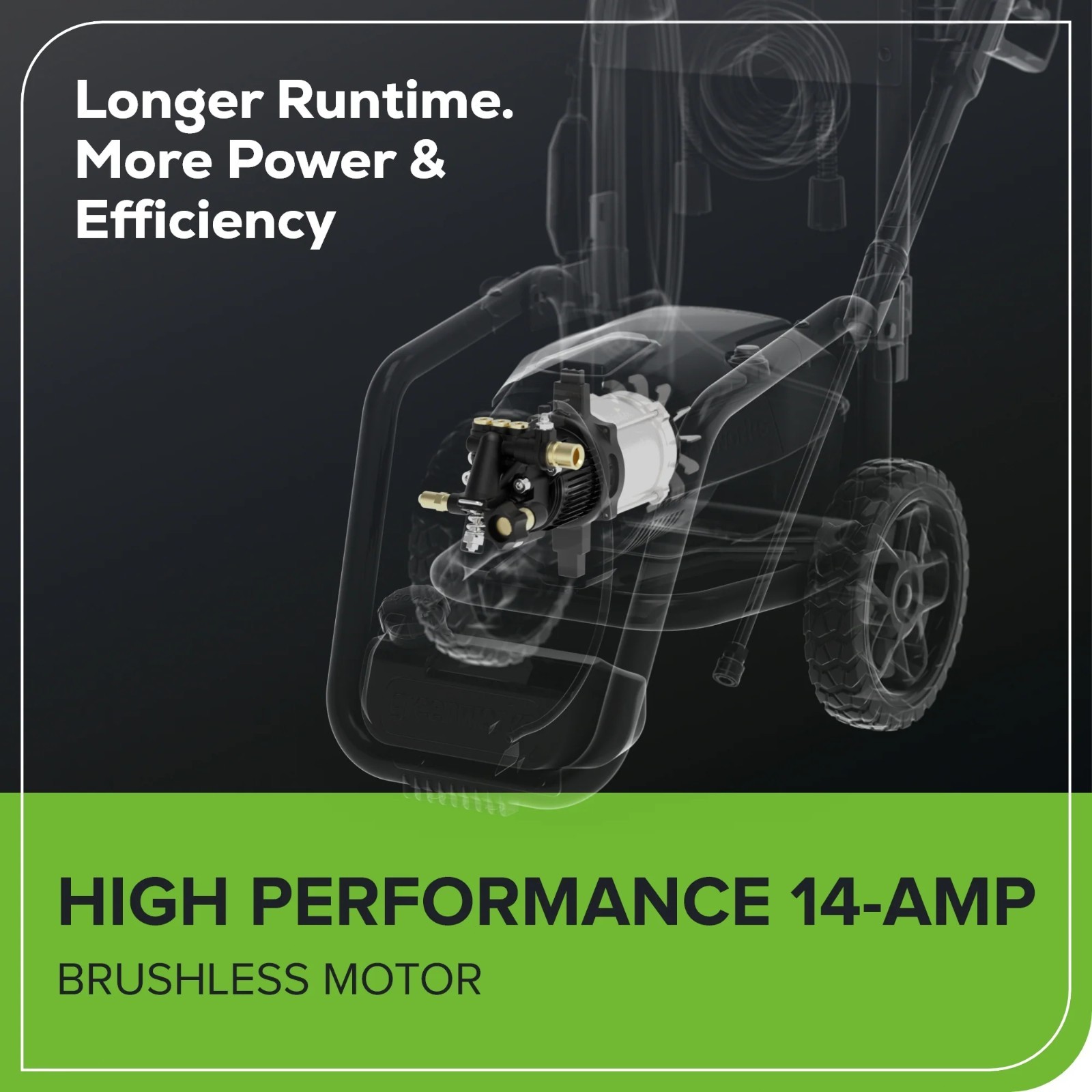 Greenworks 3000 PSI Electric Pressure Washer 25Ft Hose 35Ft Cord w/5 Nozzles