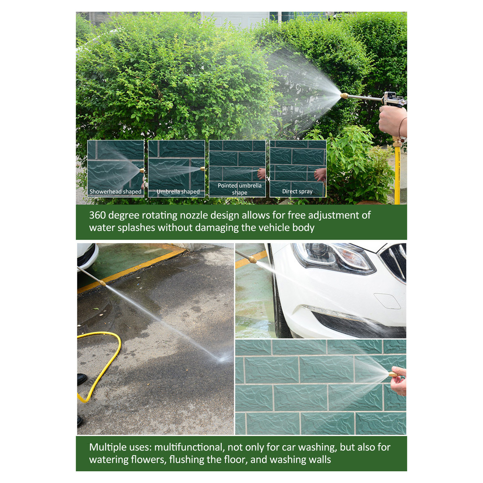 High Pressure Car Wash Pressure Washer 4 Adjustable Modes for H8Y5