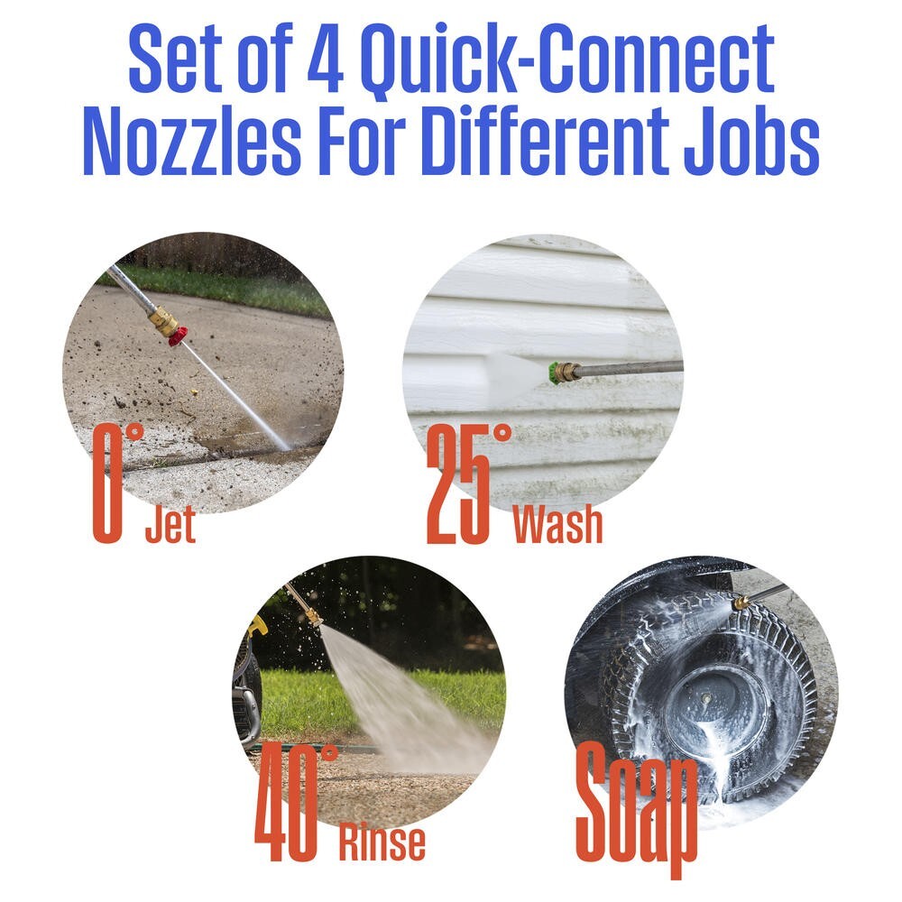 2700 PSI 2.3 GPM Gas Pressure Washer 4 Nozzle Deck Sidewalk Heavy Duty Cleaner