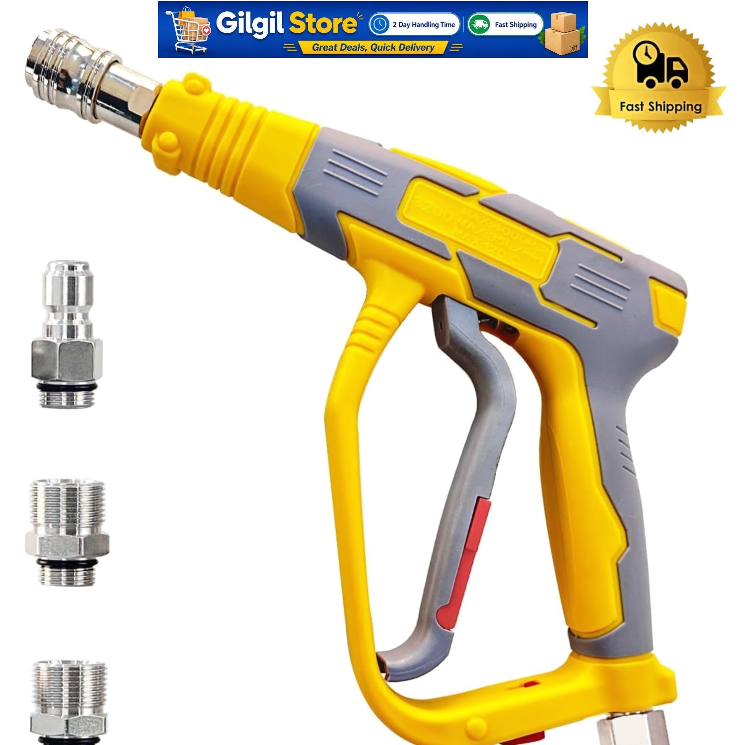 5000 PSI Short Pressure Washer Gun with Quick Connects for Efficient Cleaning