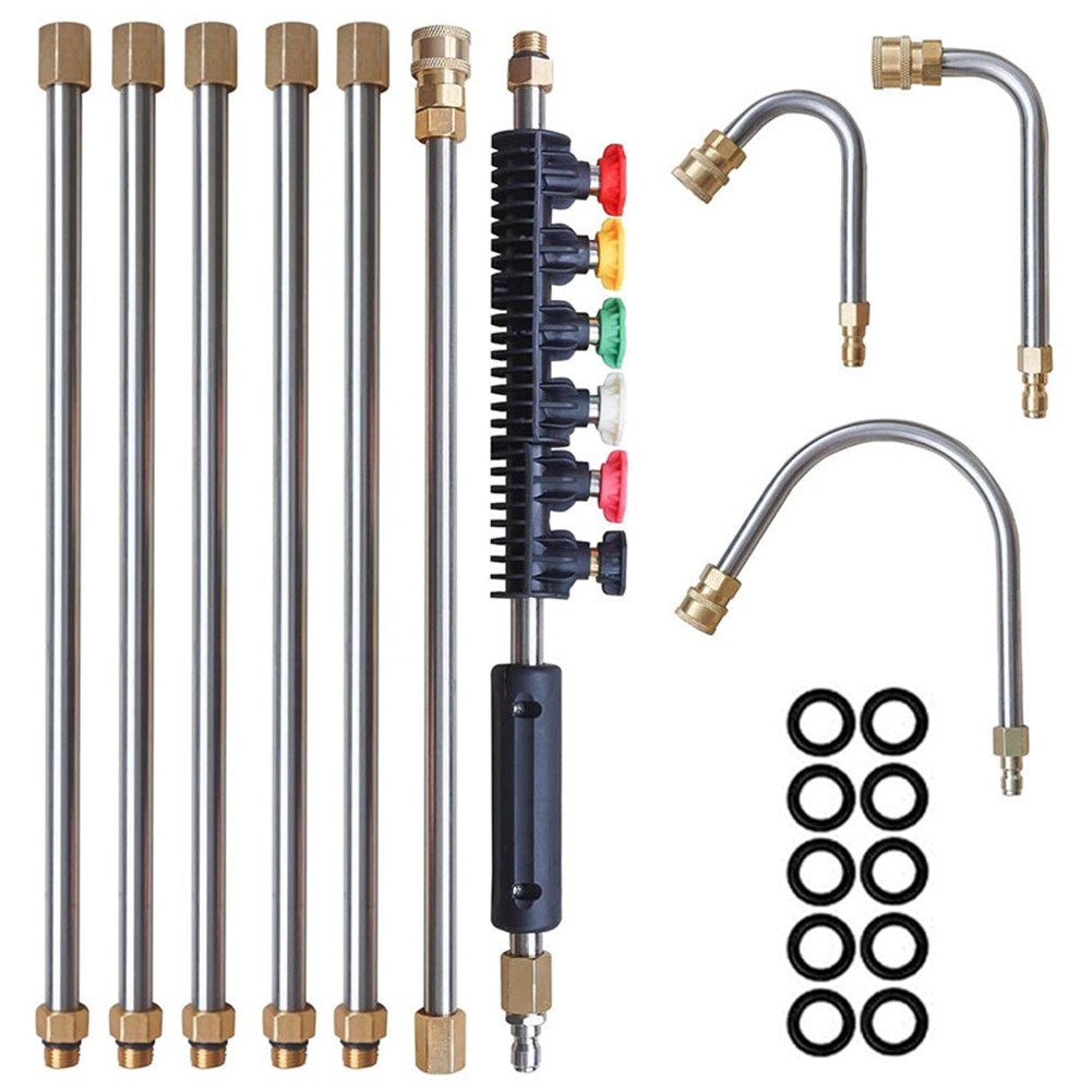 10Pcs High Pressure Washer Wand Set Water Gun Nozzle Extension Rods Set 4000PSI