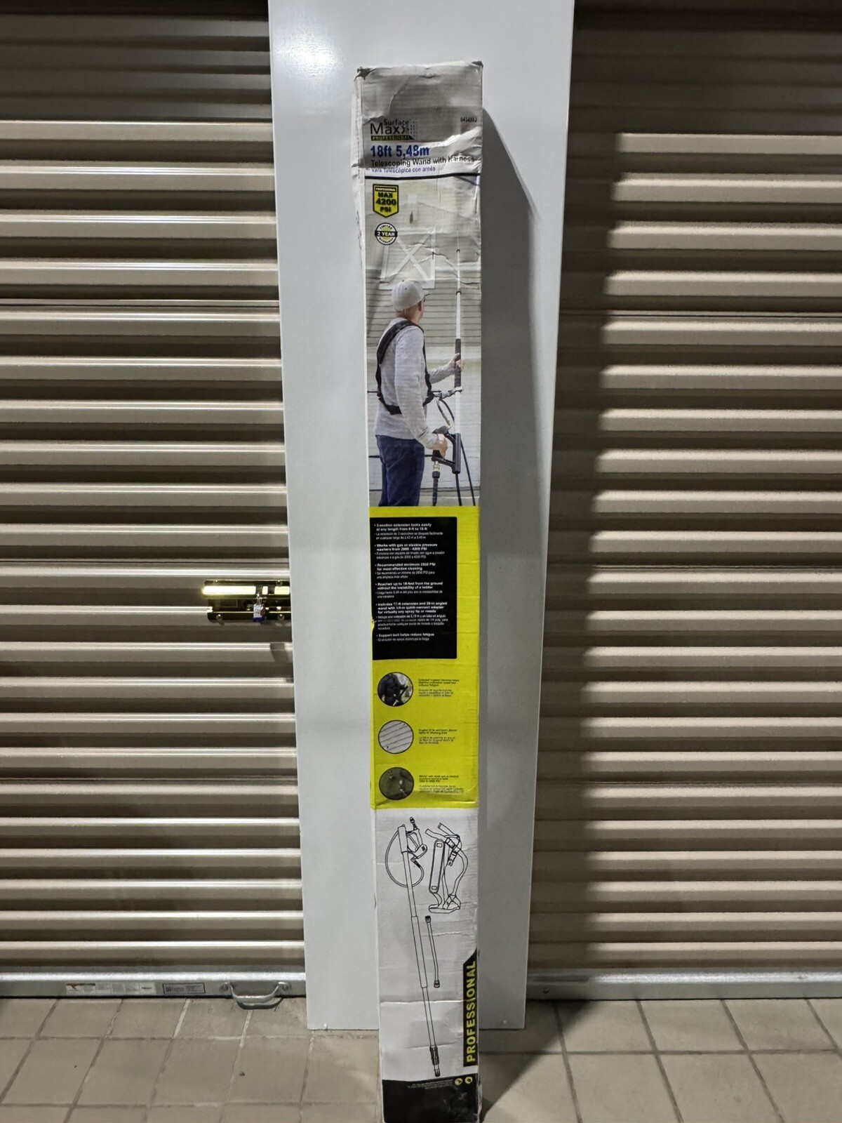 SurfaceMaxx Pro 18Ft Telescoping Pressure Washer Wand 4200-PSI With Harness