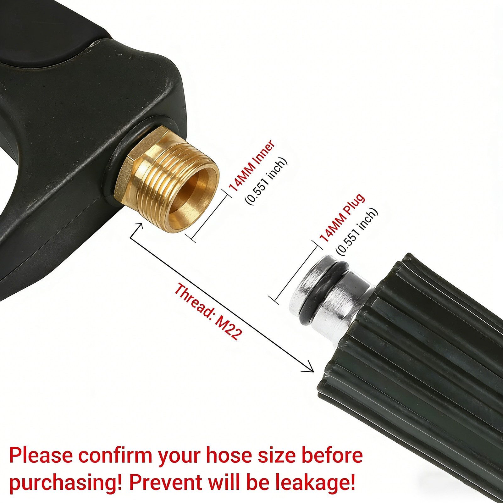 High Pressure 4000PSI Car Power Washer Gun Spray Wand Lance Nozzle and Hose Kit-