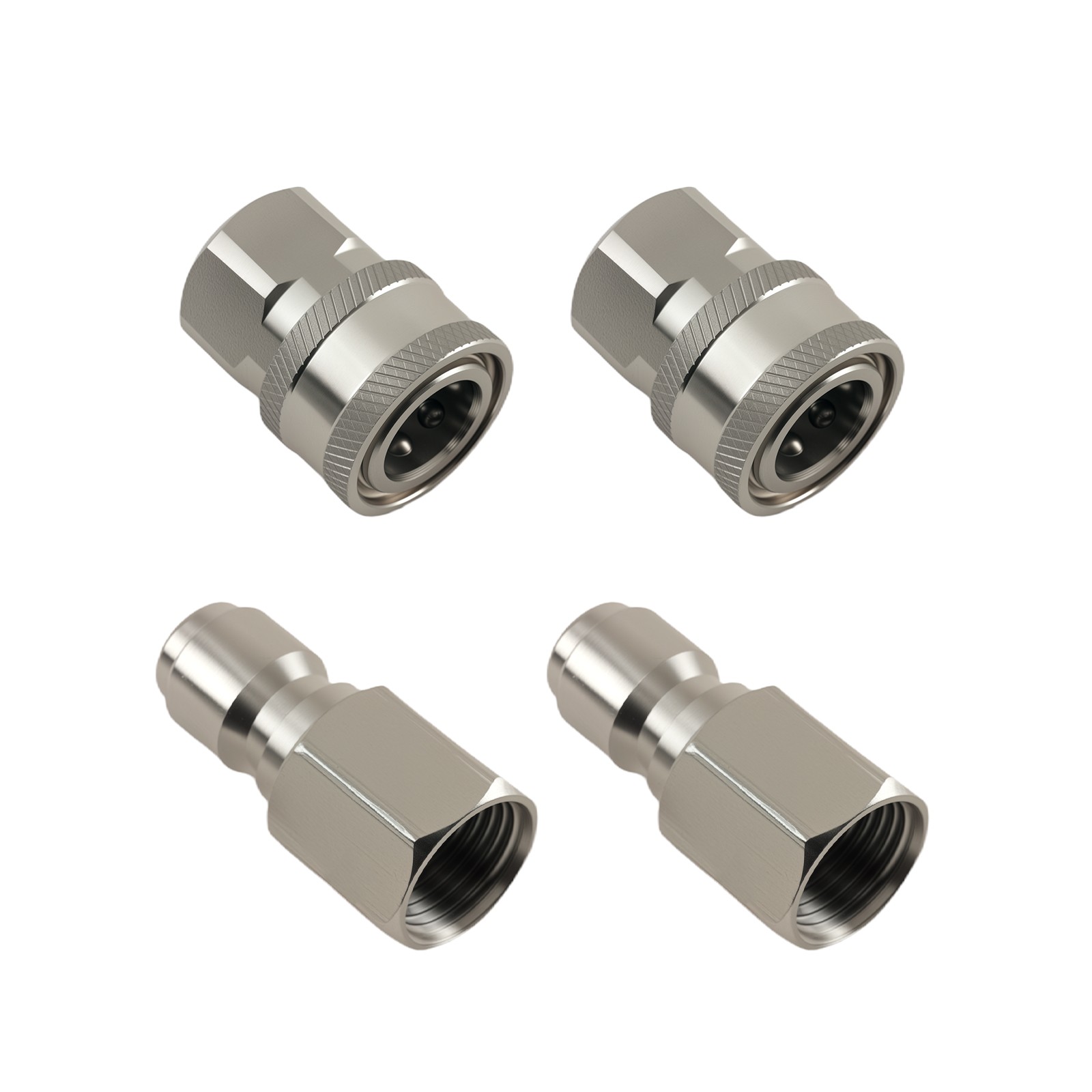 Pressure Washer Adapter Set 3/8″ NPT Quick Socket Plug Stainless Steel 5000PSI