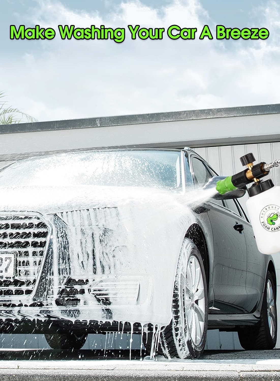1.5L Electric Car Foam Sprayer, Foam Sprayer for Car Wash with USB Rechargeable,