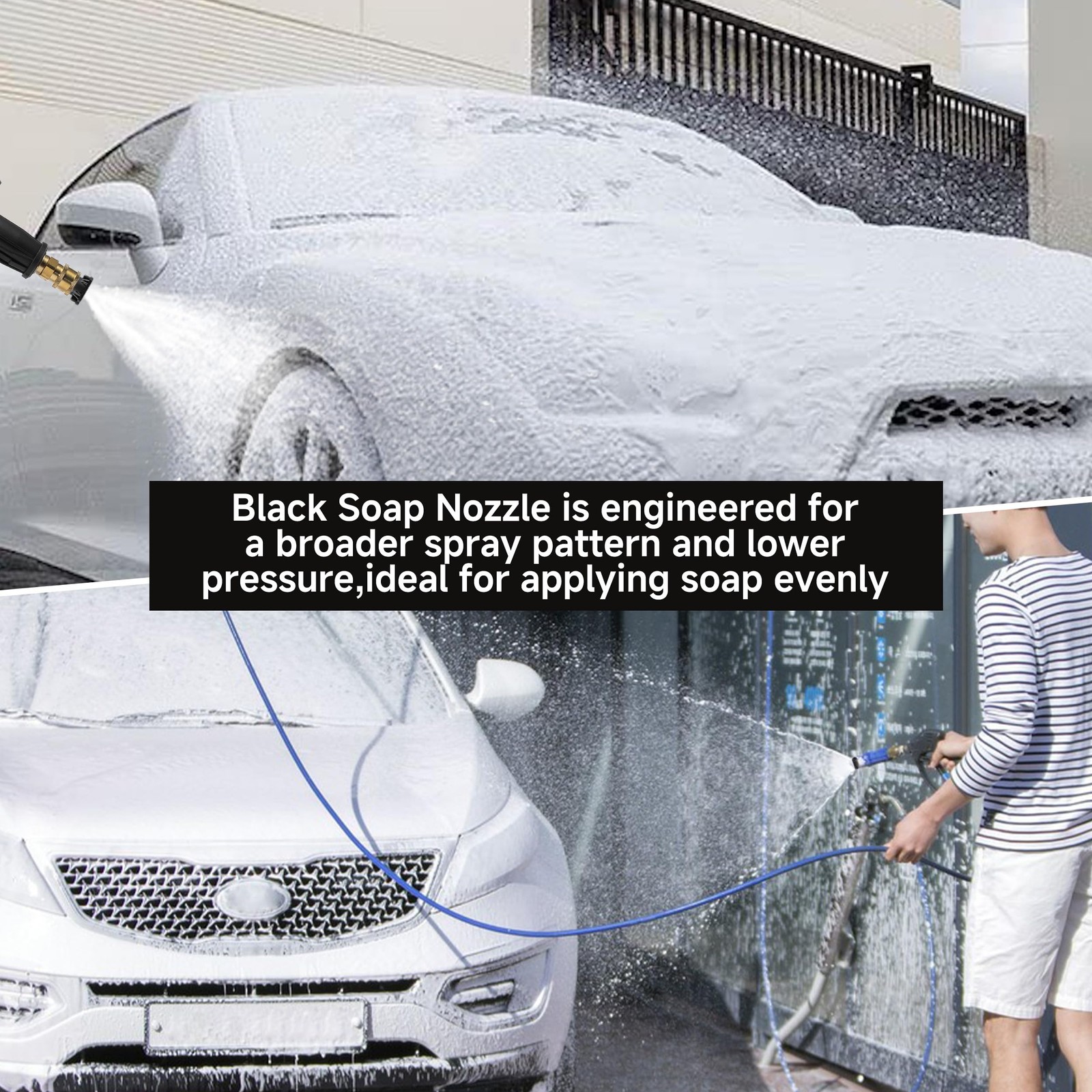 Pressure Washer Tips, 65 Degree Black Power Washer Soap Nozzles 7 Pack with N…
