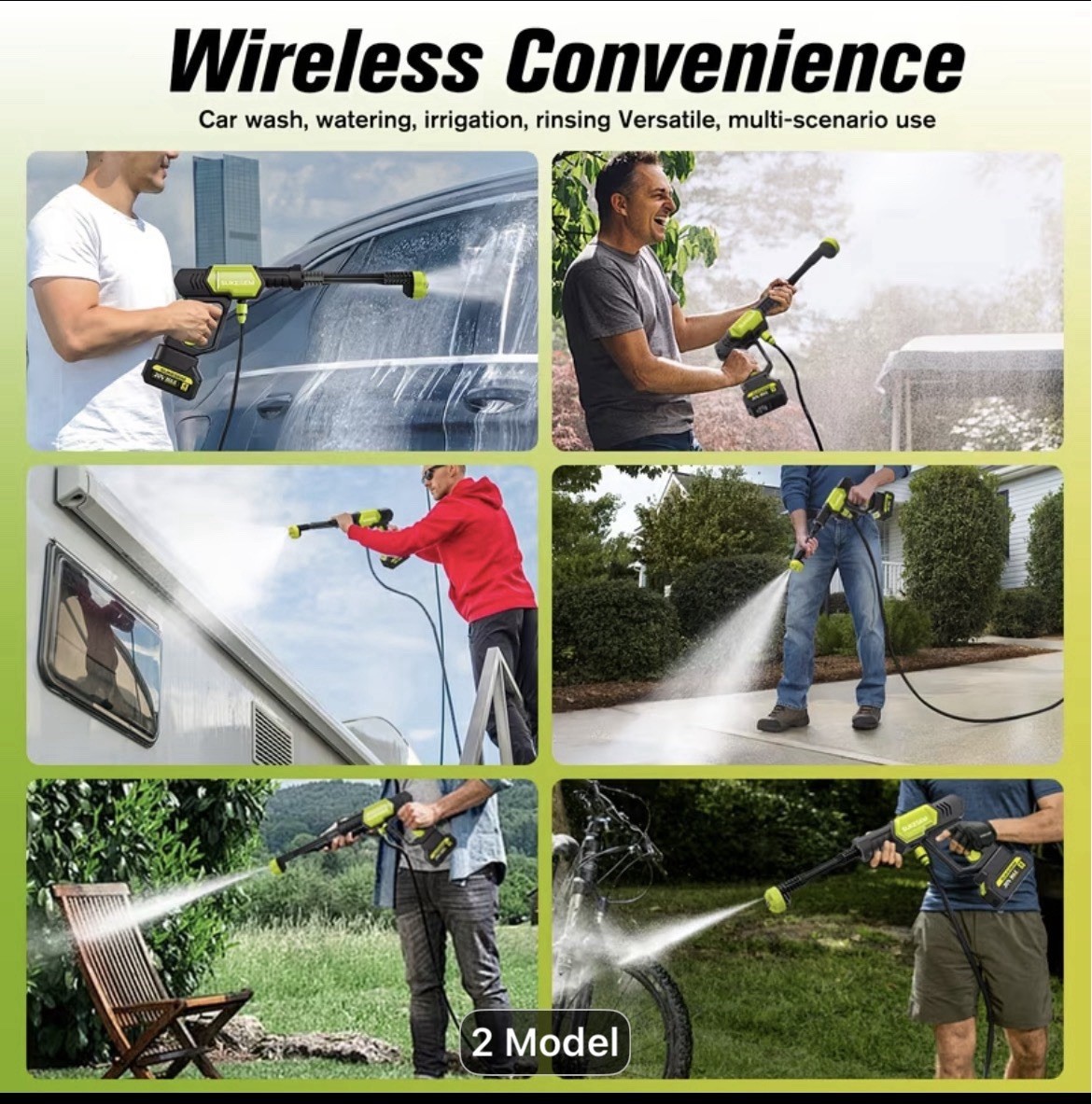 Cordless High Pressure Car Washer Portable Car Wash Cleaner Machine Water Gun
