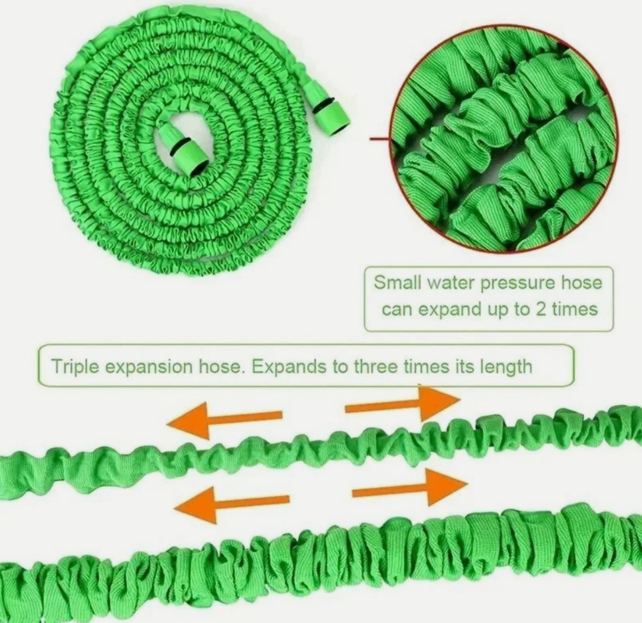 Expandable Hose High-Pressure Car Wash 7 Water Spraying Function Water Gun 25ft
