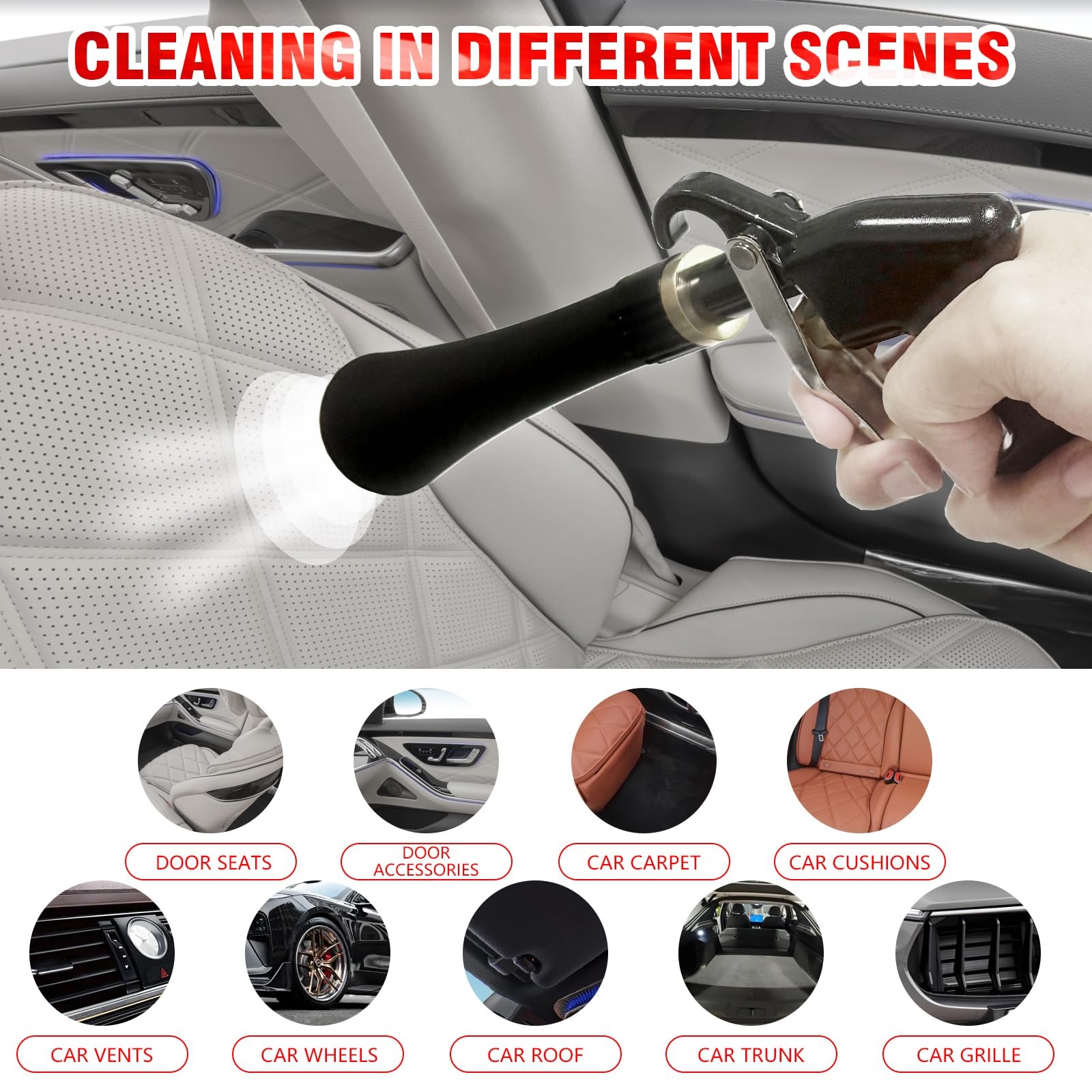 GZKJM High Pressure Car Interior Spraying Washing Gun with 2 Set Nozzle Spray…