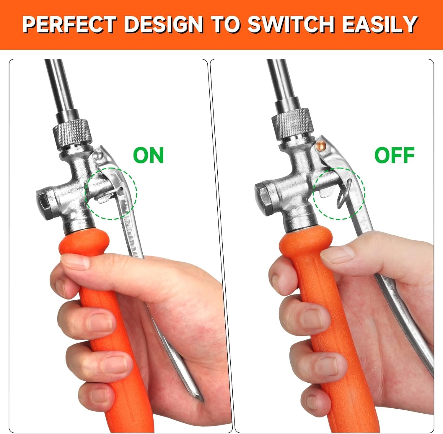 All Metal 44 Inches Replacement Sprayer Wand, Garden Hose Watering Orange