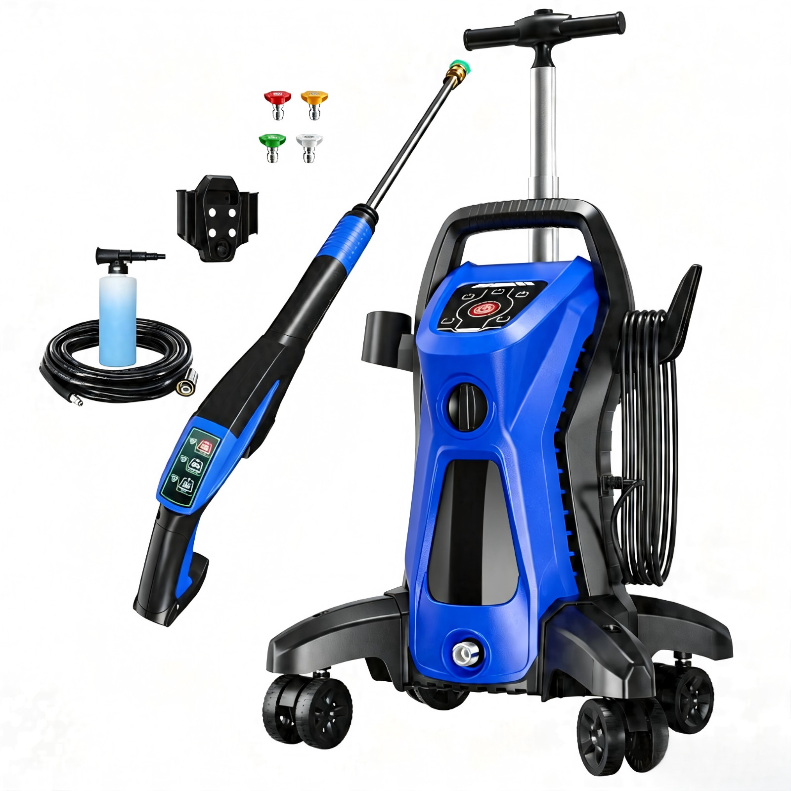 Pressure Washer 4500PSI 3.9GPM, 15-Level Touch, 4 Wheels, 4 Nozzles, for Car