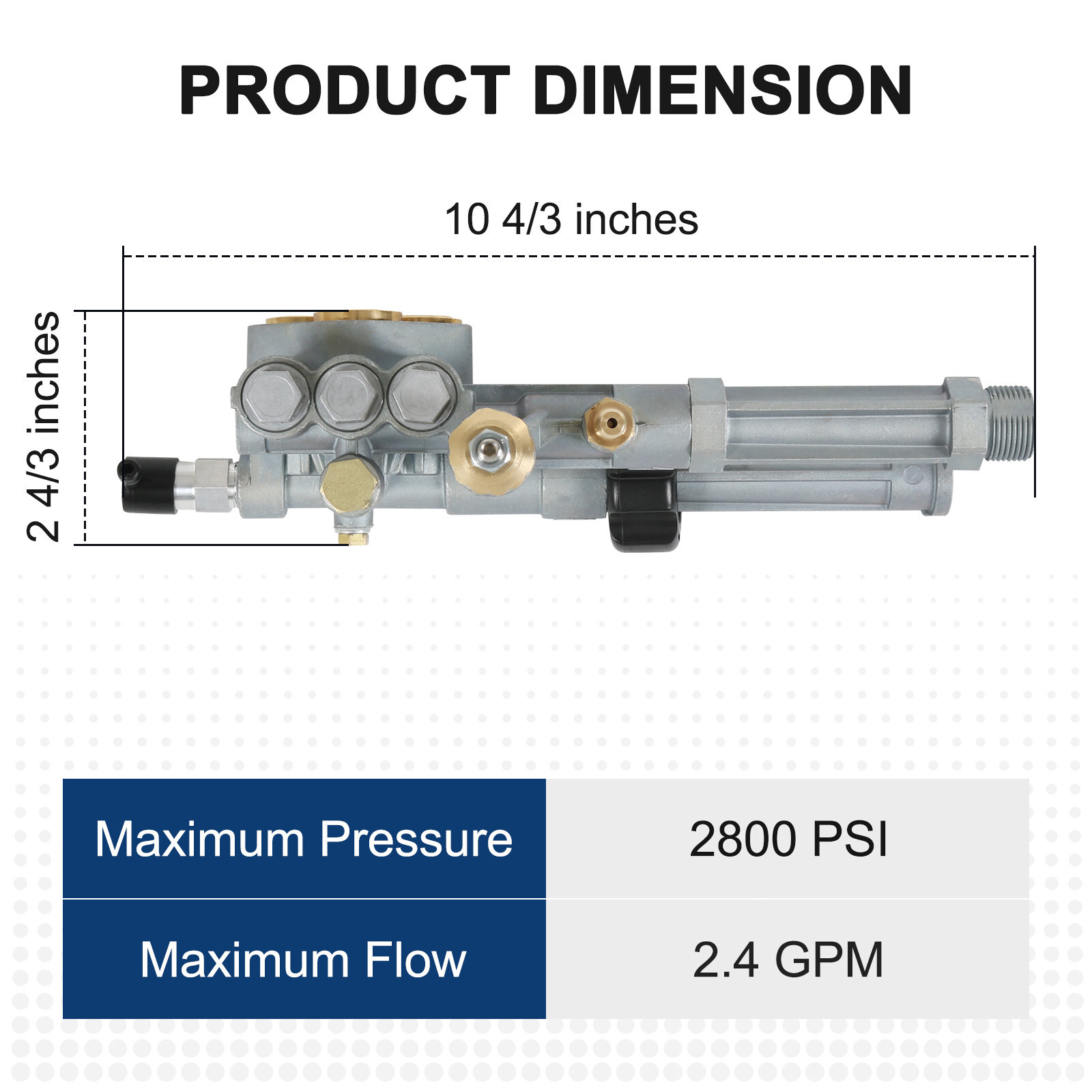 Complete Pump Head for SRMW2.3G28 & SRMW2.4G28 Model Pumps W/ Unloader 2800 PSI