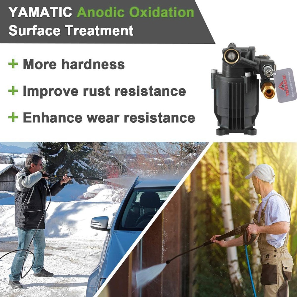 YAMATIC 3/4″ Shaft Horizontal Pressure Washer Pump 3400PSI 2.5 GPM Nozzles Free