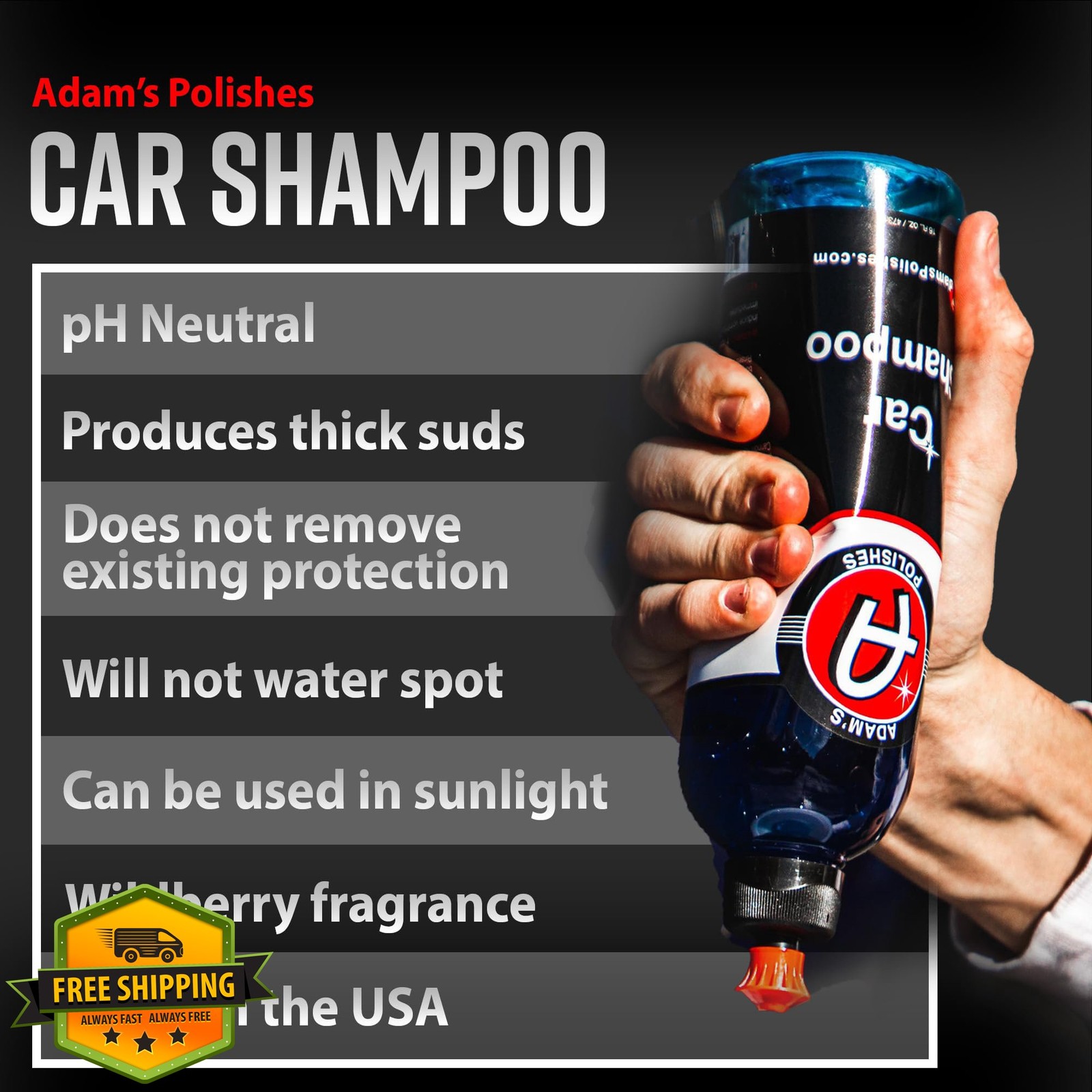 Adam’s Polishes Car Wash Shampoo Gallon Snow Foam Soap