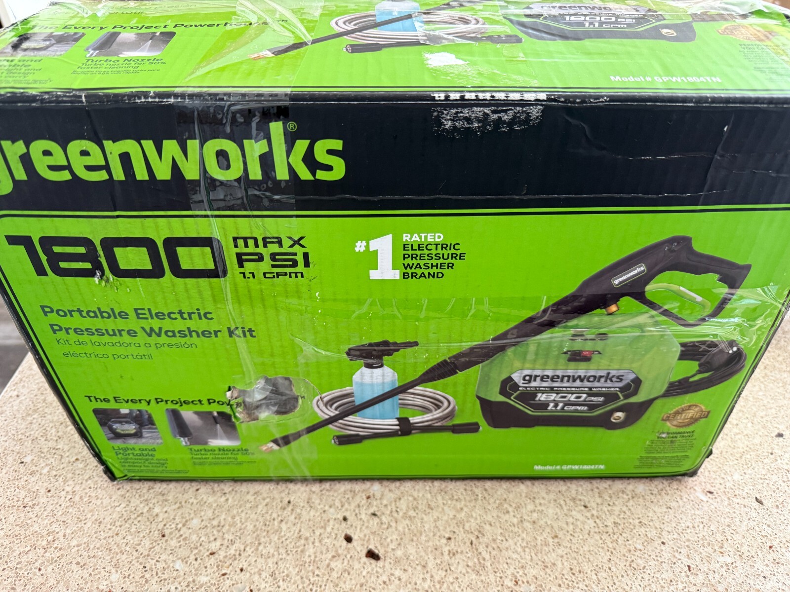 Powerful 1800 PSI Electric Power Washer – Soap Attachment & Maneuverable Design