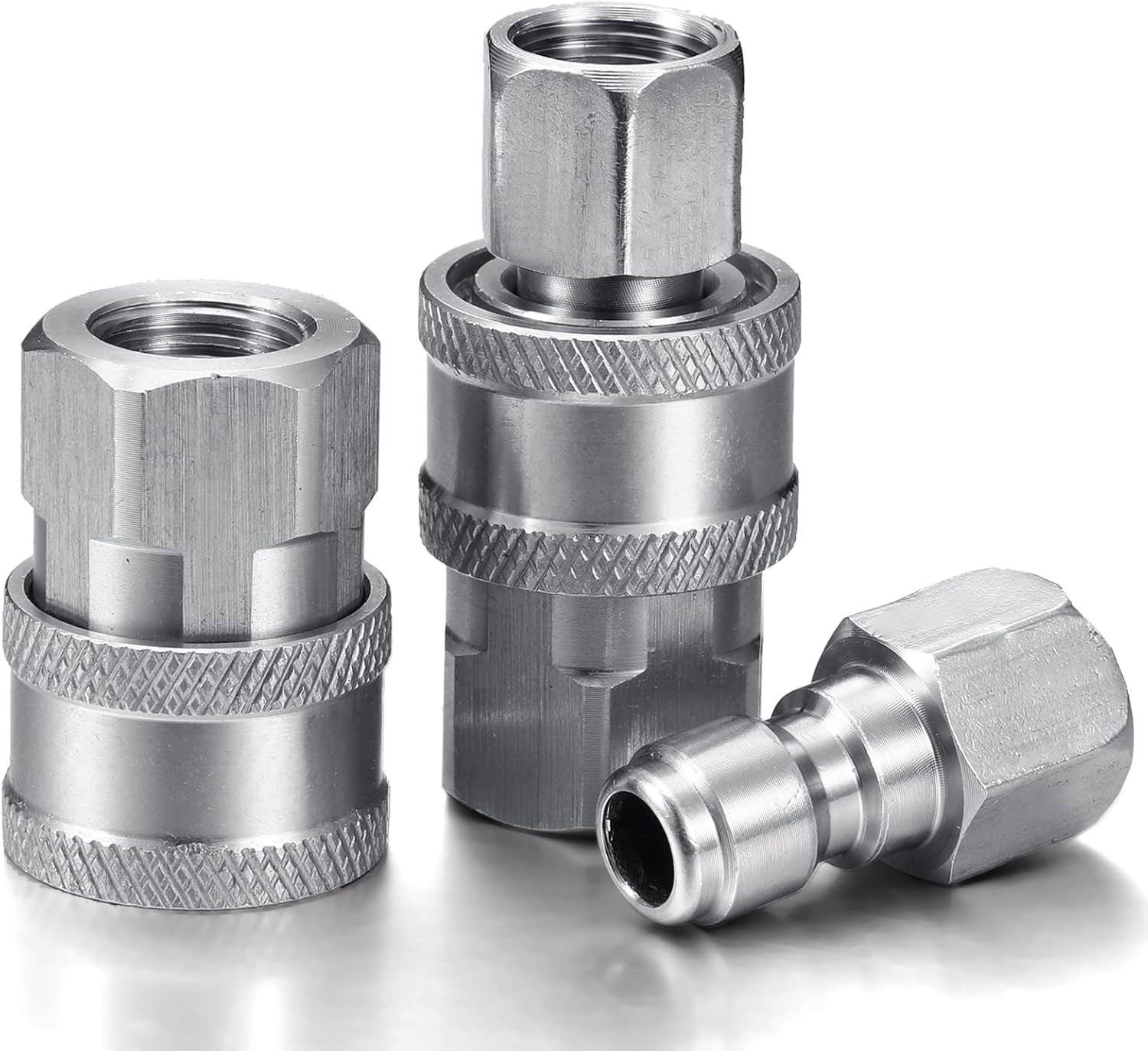 Shimeyao 2 Sets NPT 1/4 Inch Pressure Washer Coupler Quick Connect Plug Male Fem