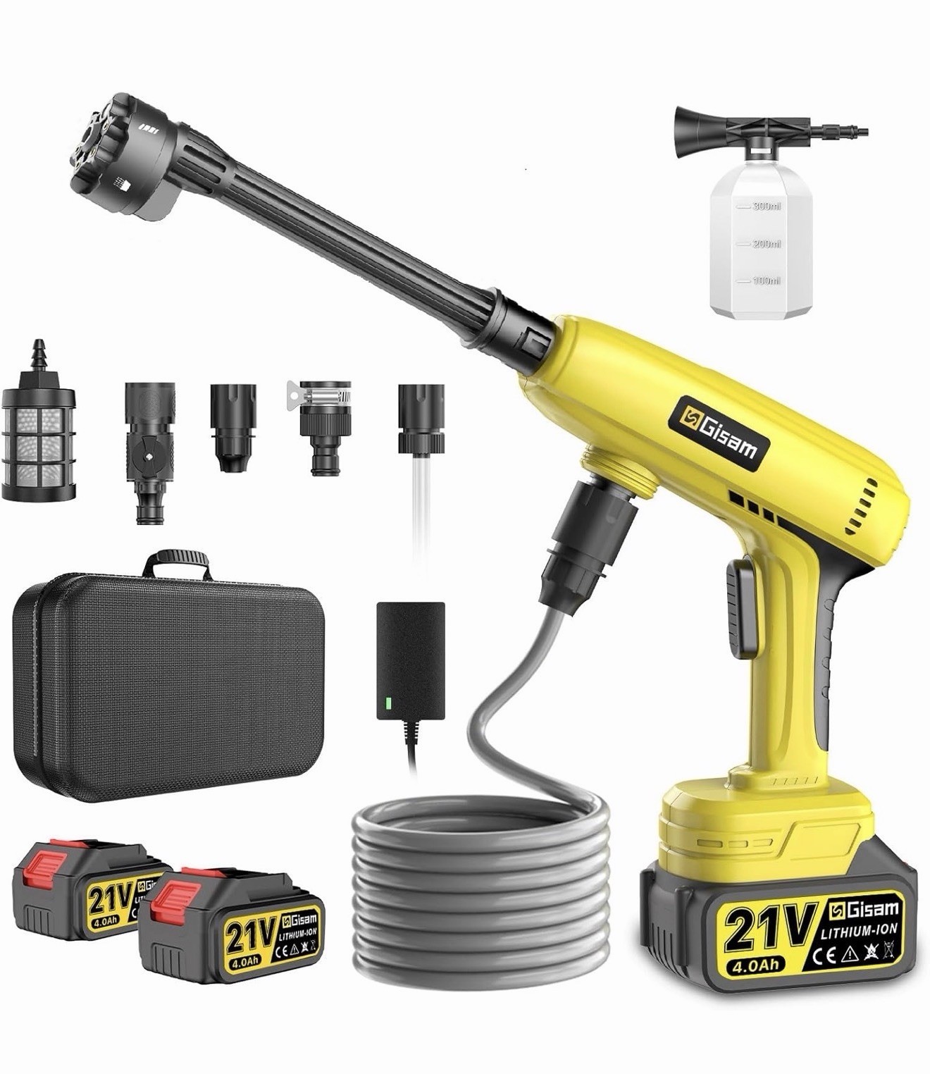 Cordless Pressure Washer,1250 PSI Cordless Power Washer with 2pcs 4.0Ah Battery
