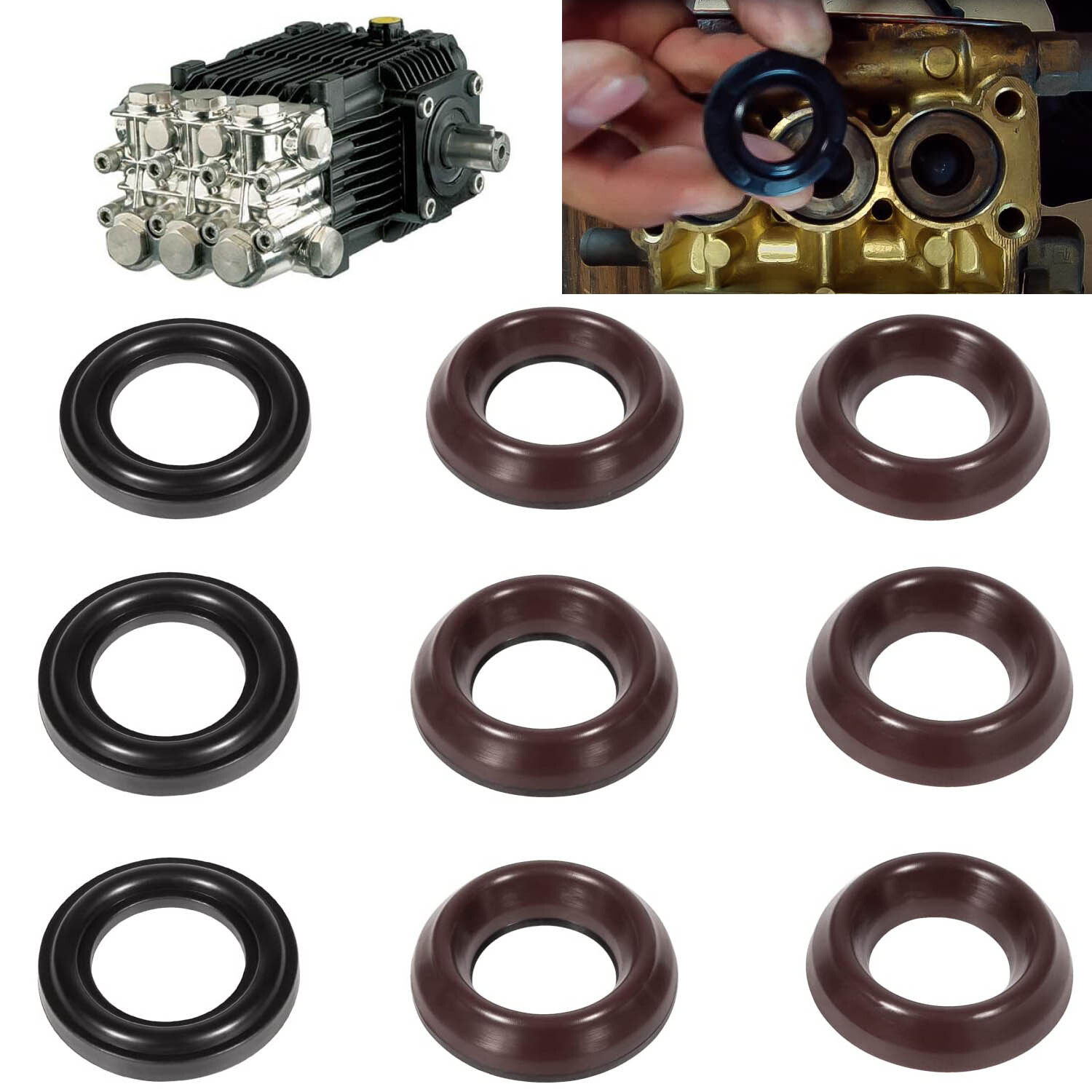 Kit 69 20mm Pressure Washer Pump Parts | 9pcs Restop Ring Seal Kit for T1011,T20