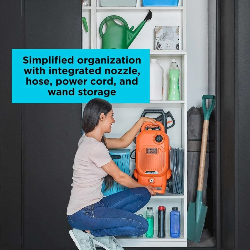 BLACK+DECKER Electric Cold Water Pressure Washer (1,850 PSI) (1.2 gpm)- BEPW1850