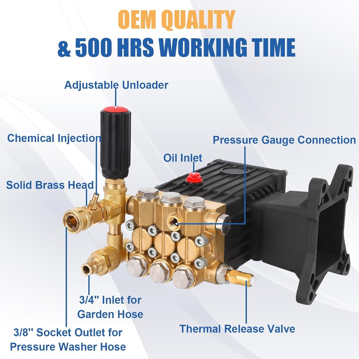 4000 PSI Pressure Power Washer Pump 4.0 GPM 1″ Hollow Shaft Water Pump New